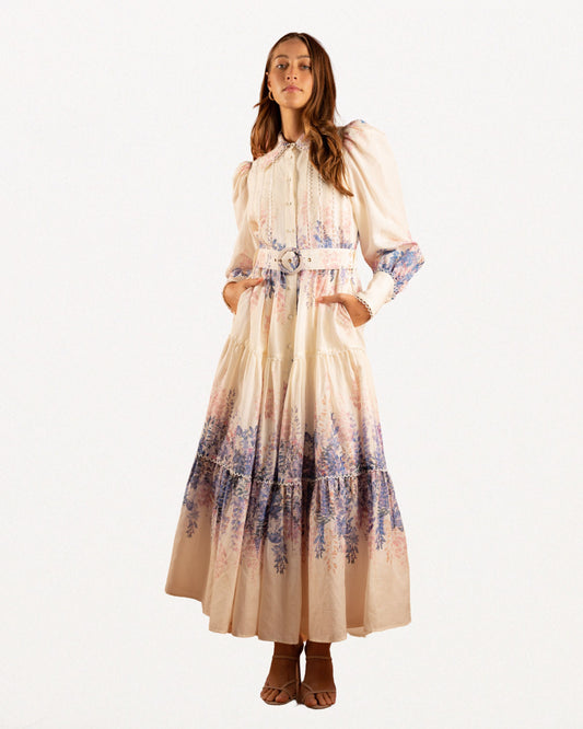 The Aurélie Maxi Dress in Wisteria Dream