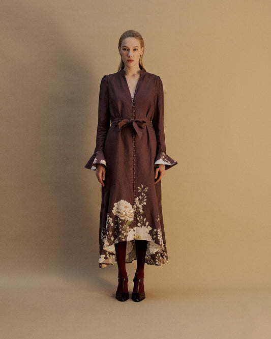 The Carmen Midi Dress in the Botanical Beauty Print