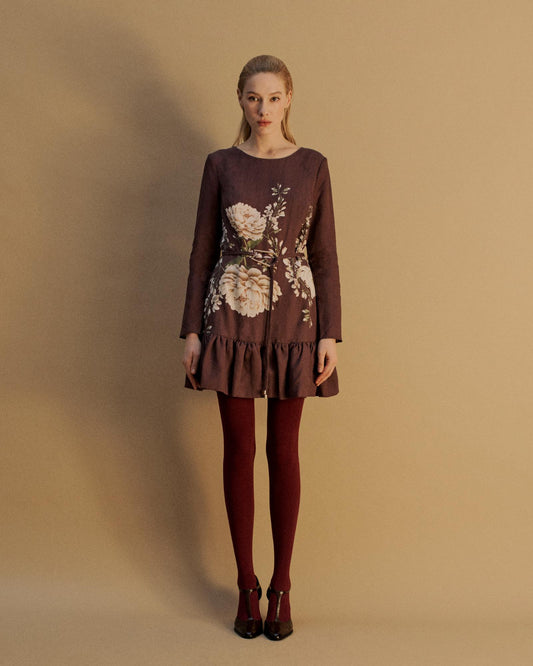 The Pia Mini Dress in the Botanical Beauty Print