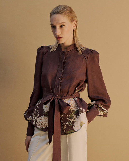 The Roxie Shirt in the Botanical Beauty Print