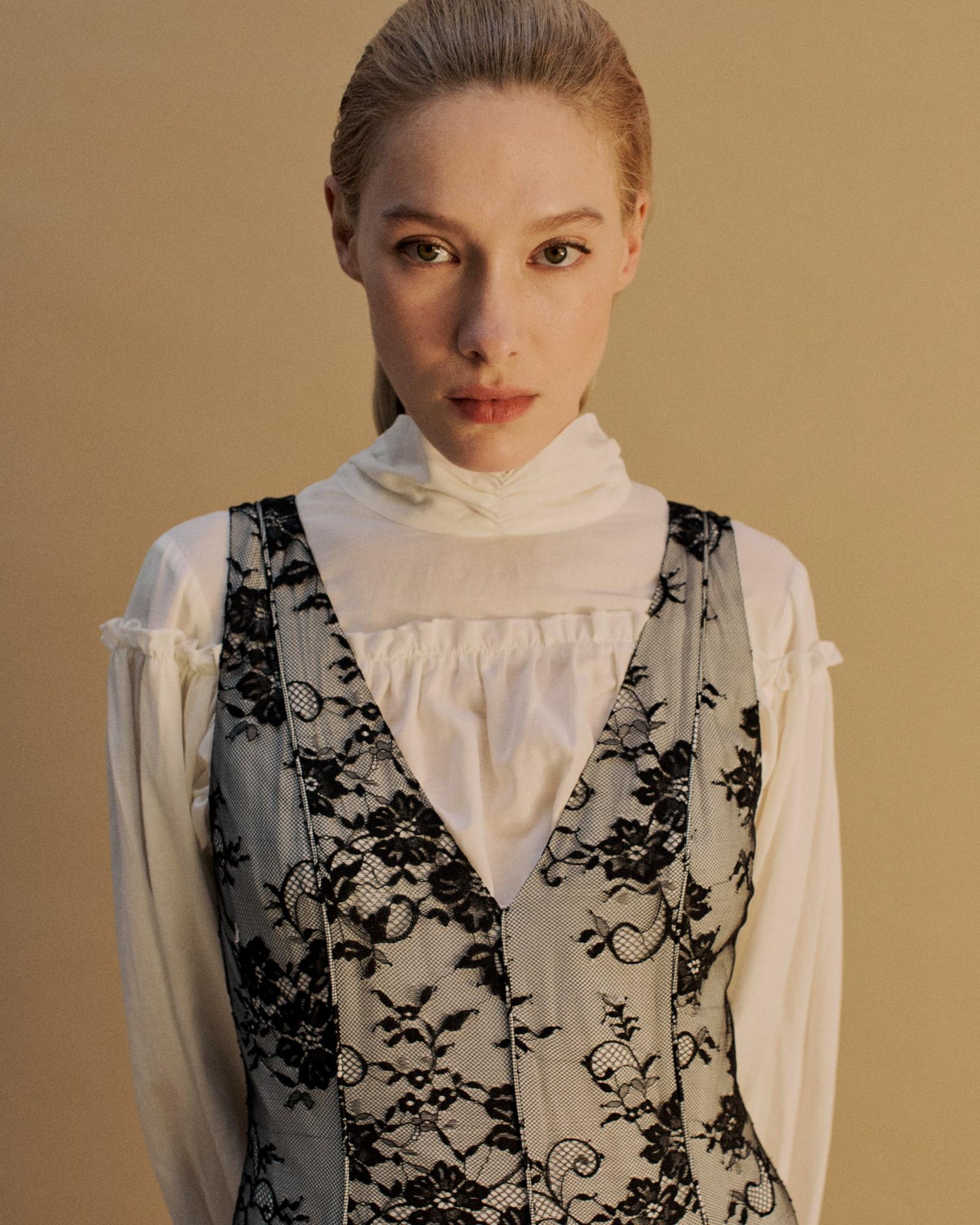 The Ingrid Midi Dress in Black lace
