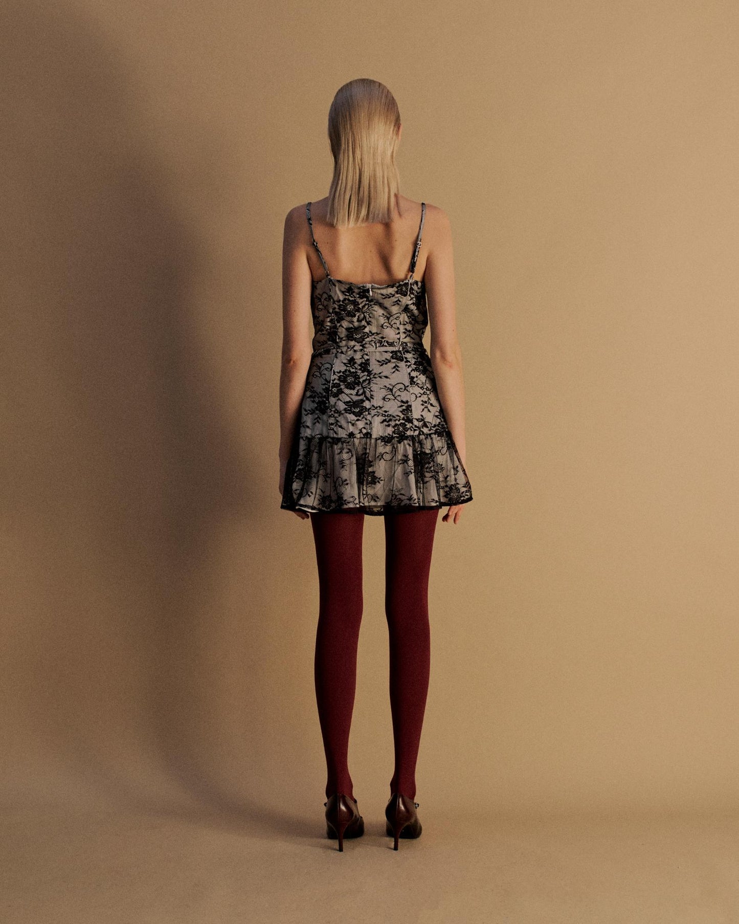 The Malia Mini Dress in Black Lace