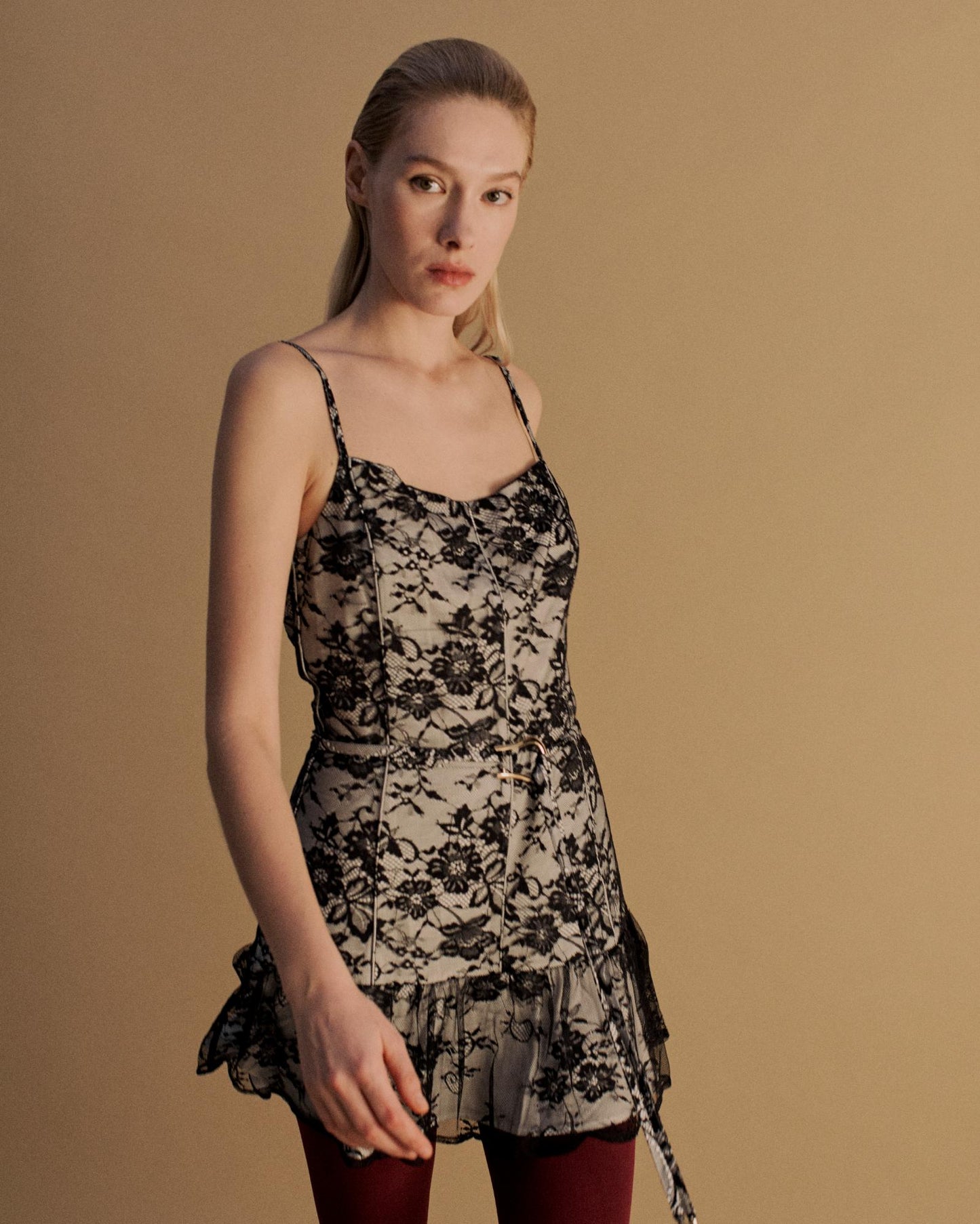 The Malia Mini Dress in Black Lace