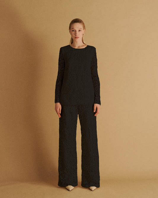 The Greta Pant in Black lace