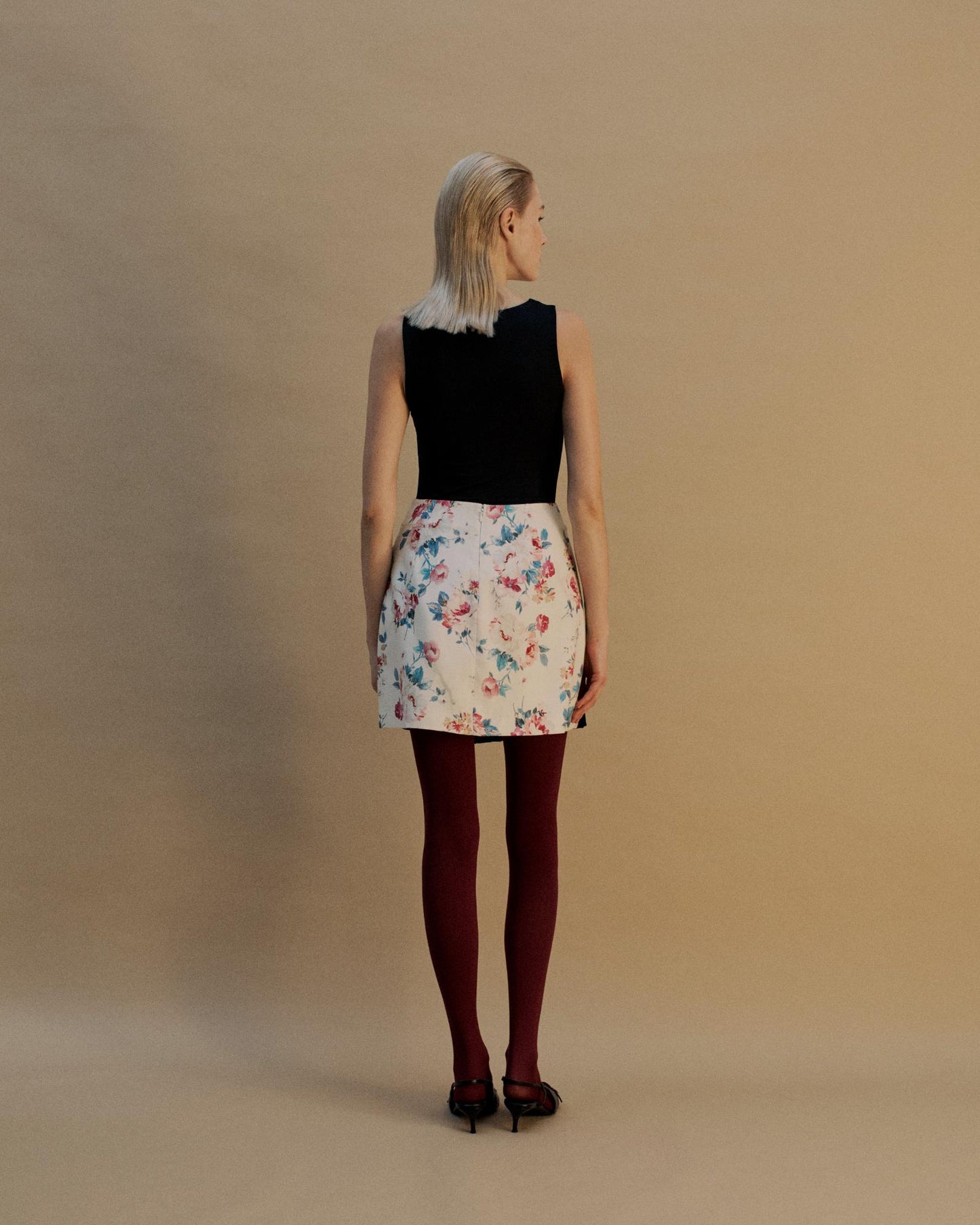 The Belle Mini Skirt in the Floral Nostalgia Print