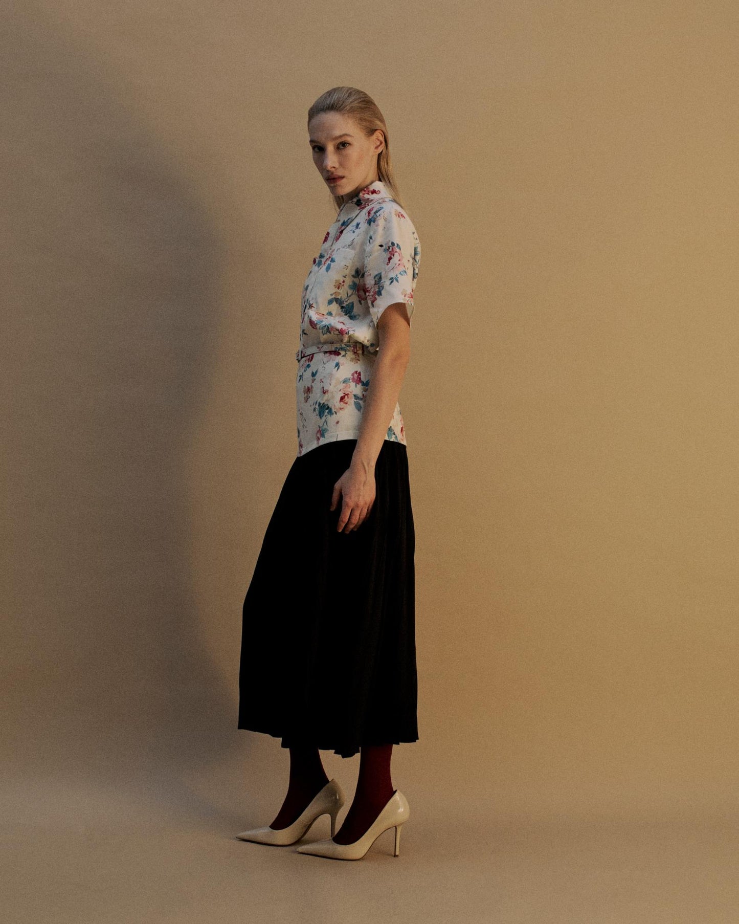 The Belle Midi Skirt in the Floral Nostalgia Print