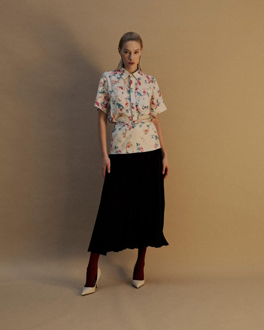 The Belle Midi Skirt in the Floral Nostalgia Print