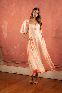 Mabel Midi Dress - Peach Bloom