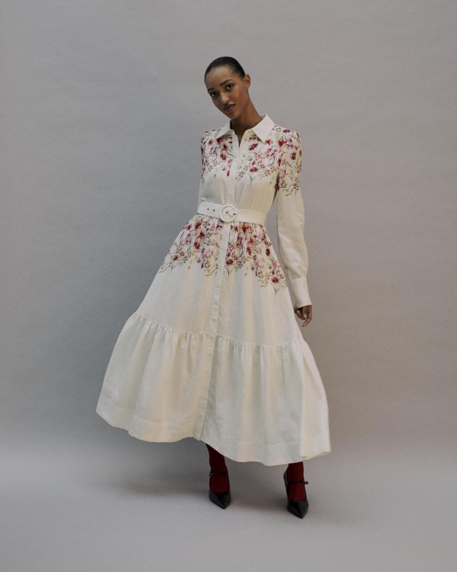 The Laila Shirt Dress in the Garden Bloom Print