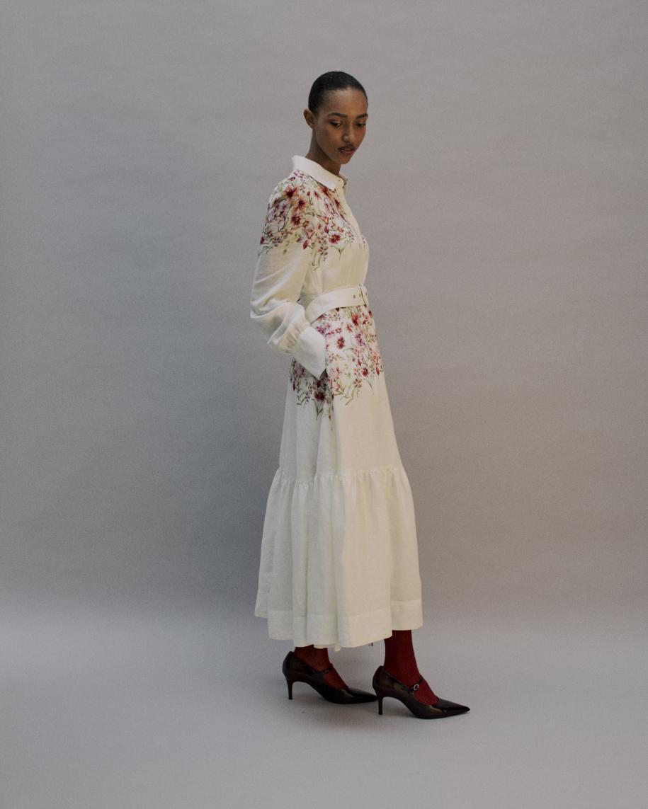 The Laila Shirt Dress in the Garden Bloom Print