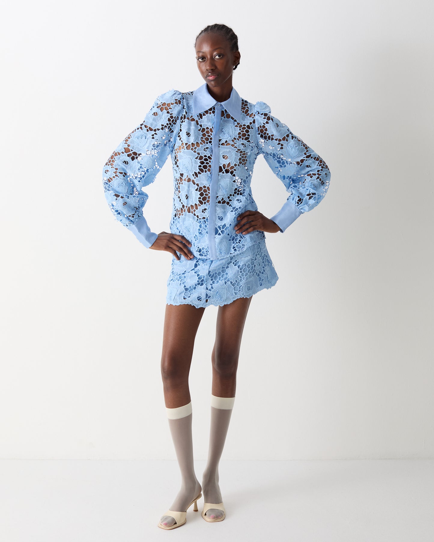 The Selma Mini Skirt in Blue