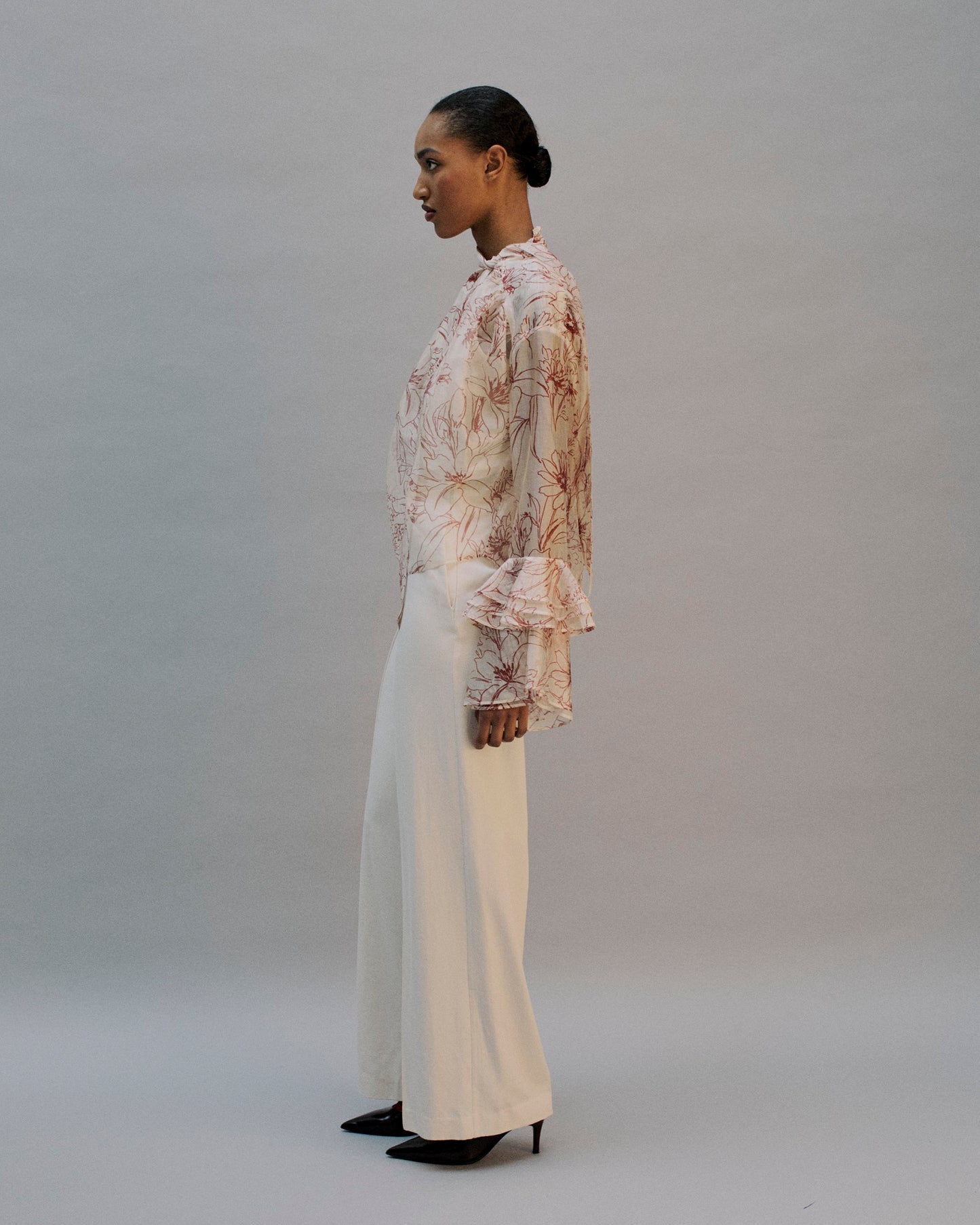 The Clara Blouse in the Artist Bouquet Print