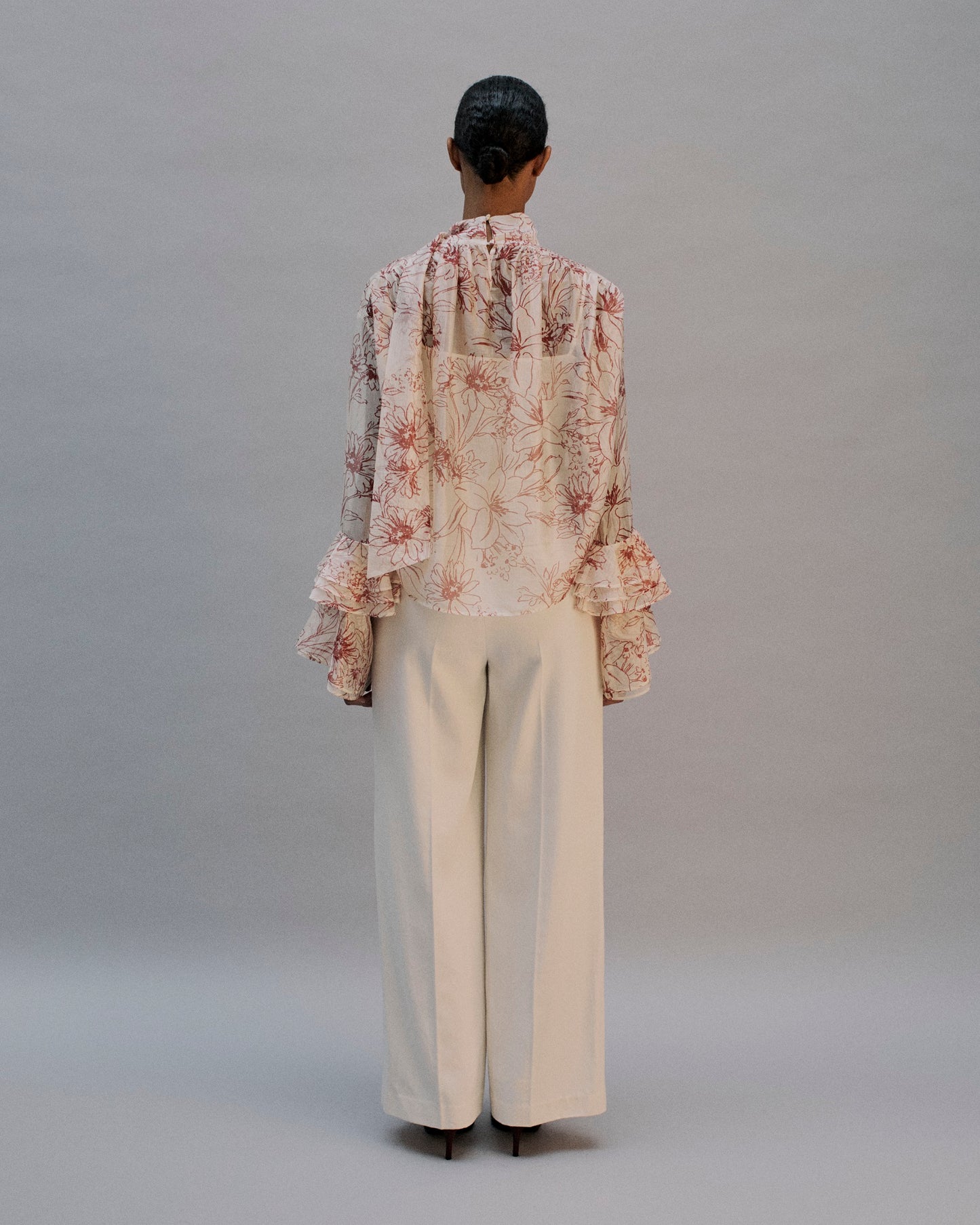 The Clara Blouse in the Artist Bouquet Print