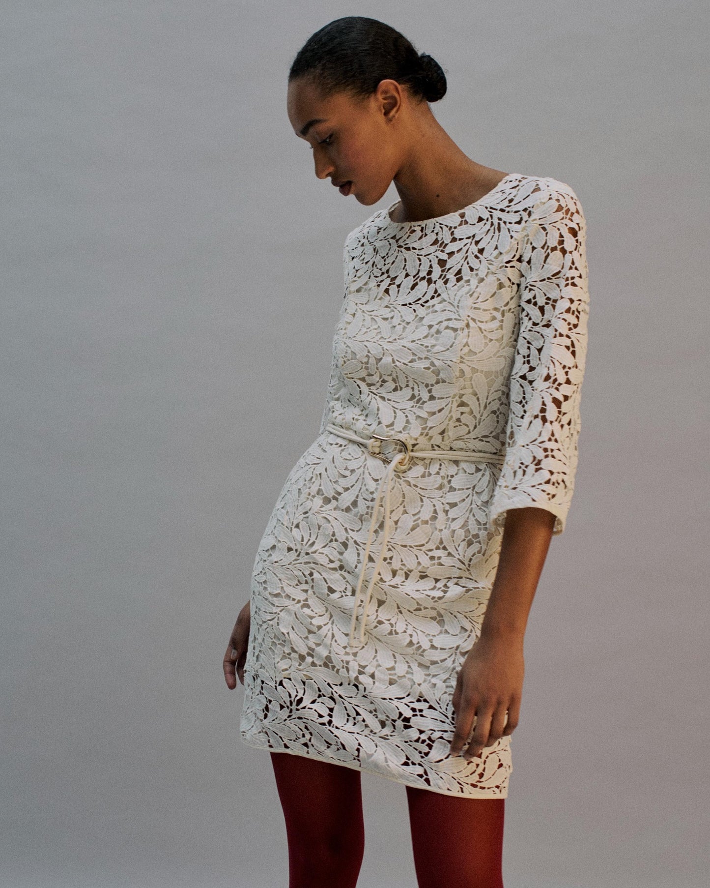 The Daphne Mini Dress in Ivory Lace