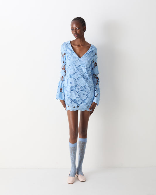 The Selma Mini Dress in Blue
