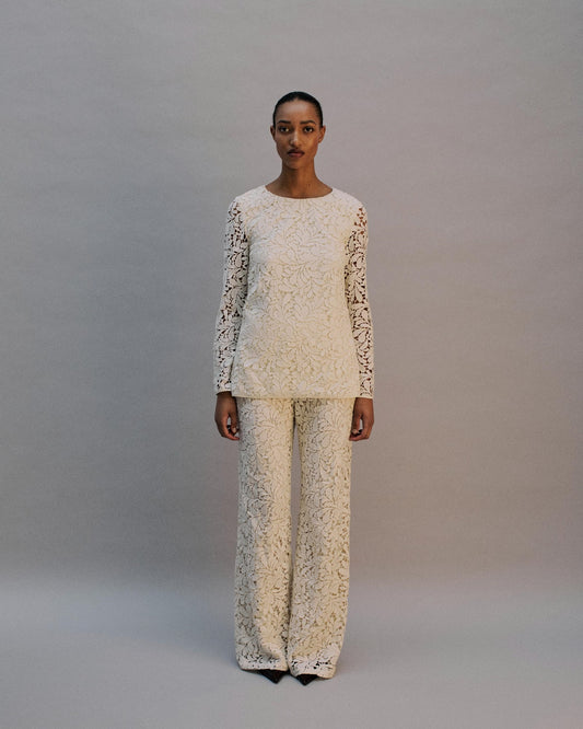 The Brigid Top in Ivory Lace