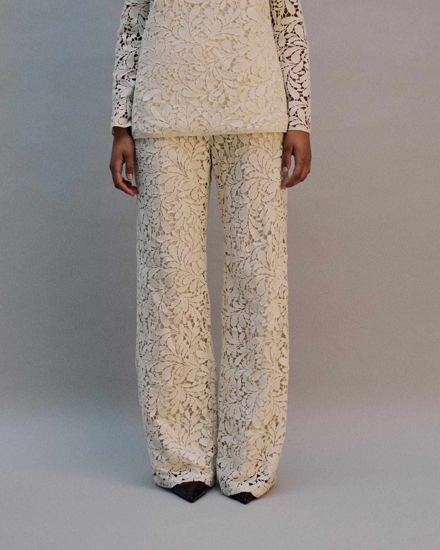 The Greta Pant in Ivory lace