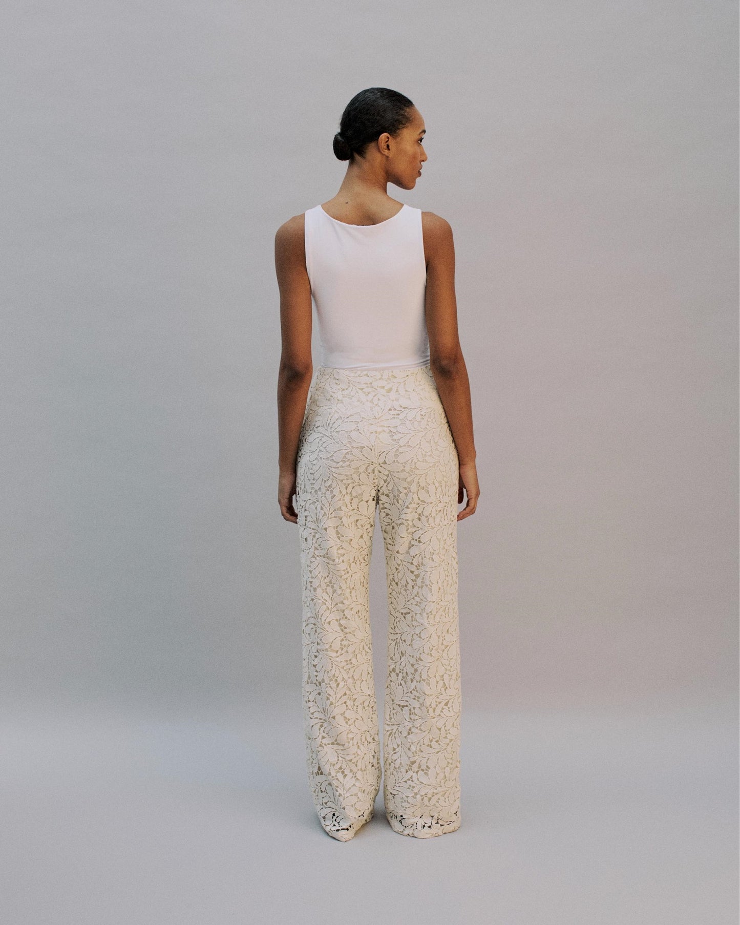 The Greta Pant in Ivory lace