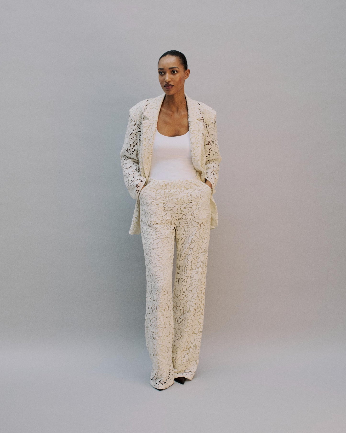 The Ella Blazer in Ivory Lace