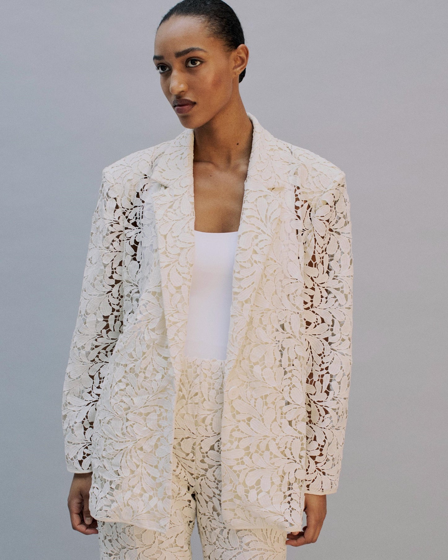 The Ella Blazer in Ivory Lace