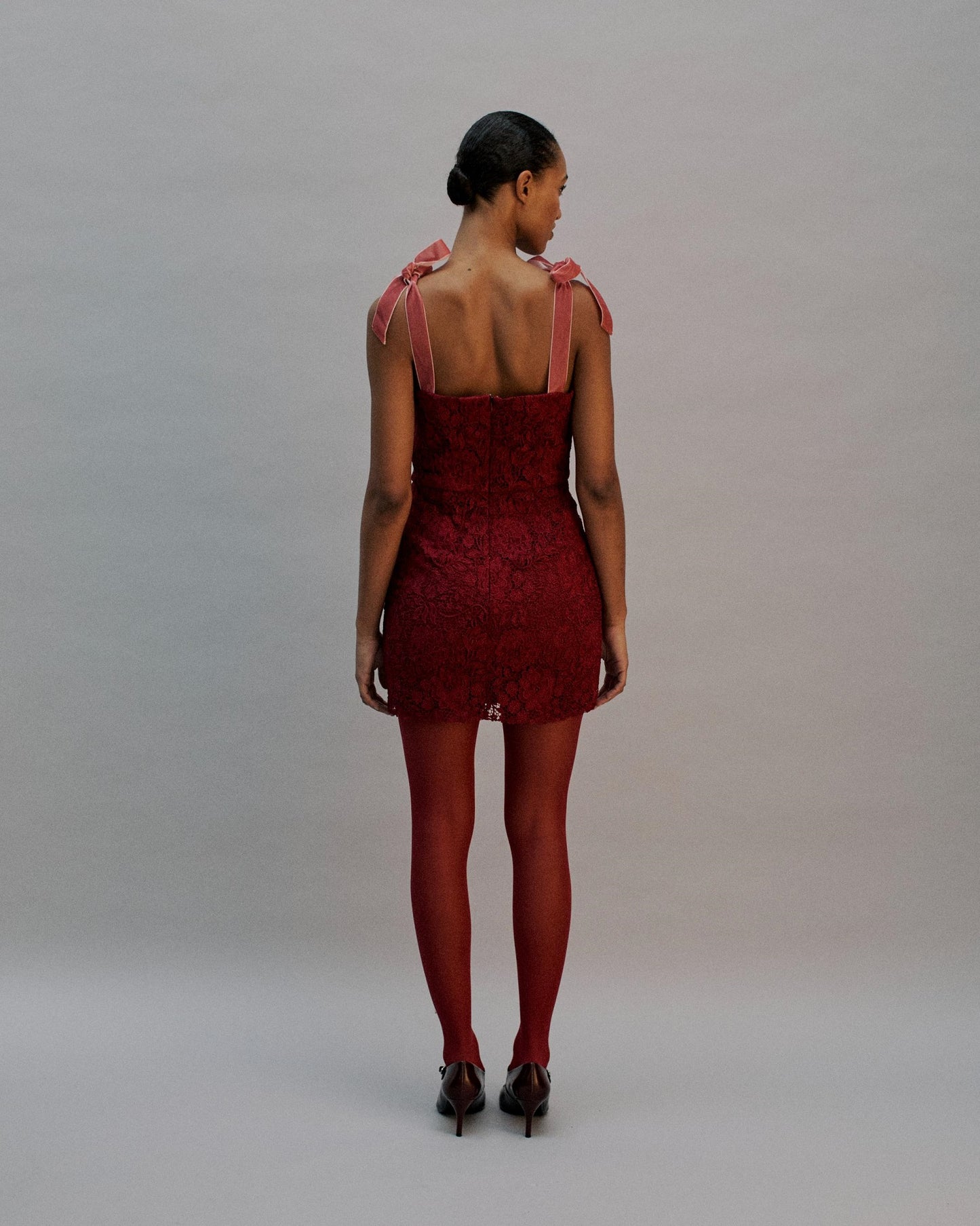 The Gigi Mini Dress in Cherry Lace