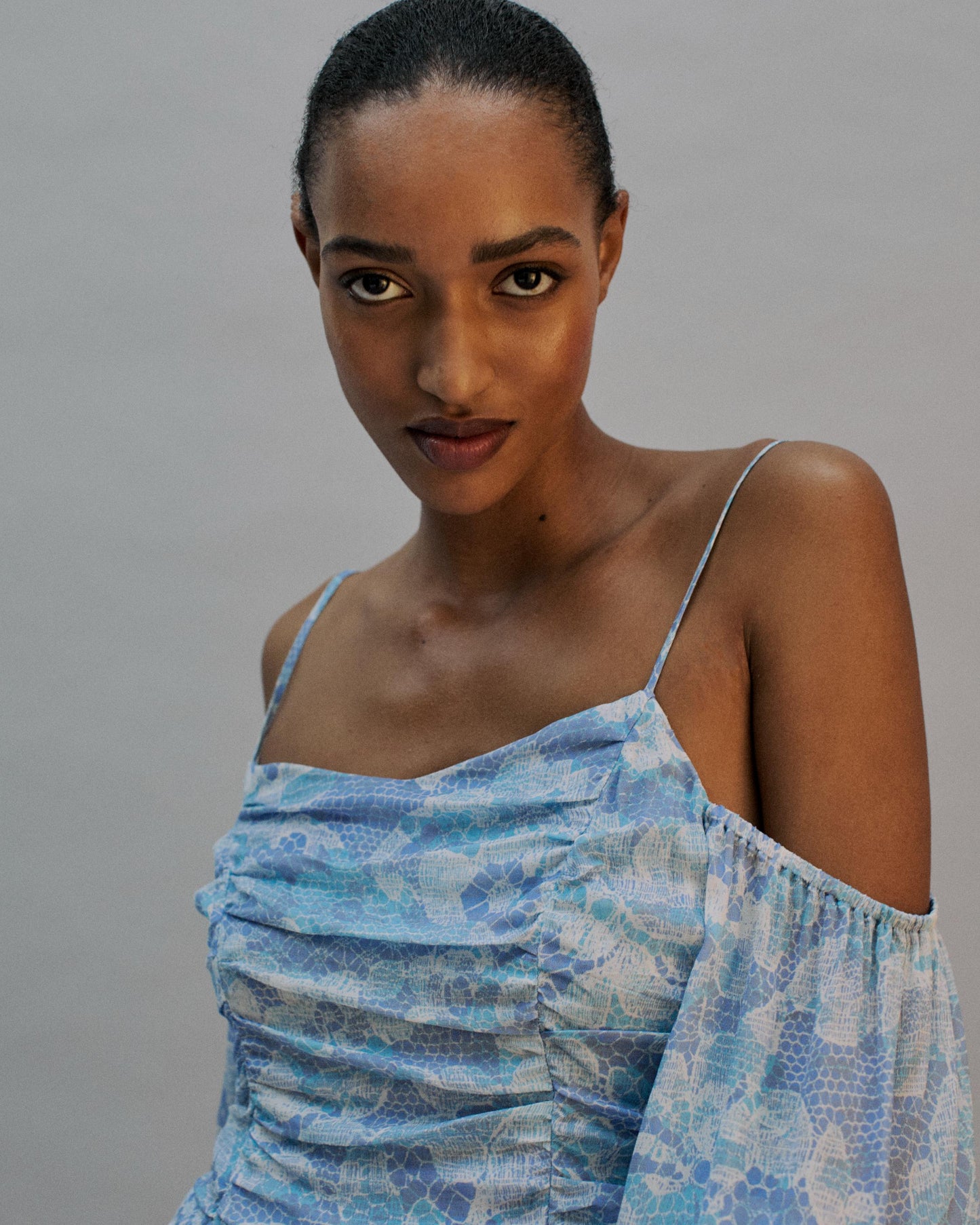 The Phoebe Mini Dress in the Bluebell Lace Print