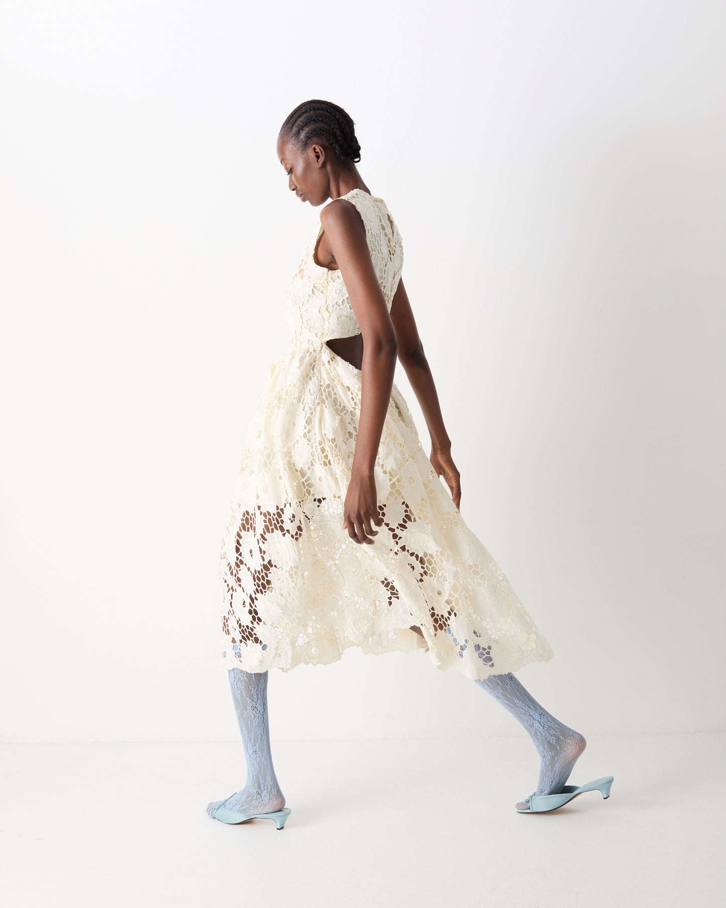 The Selma Midi Dress in Ivory