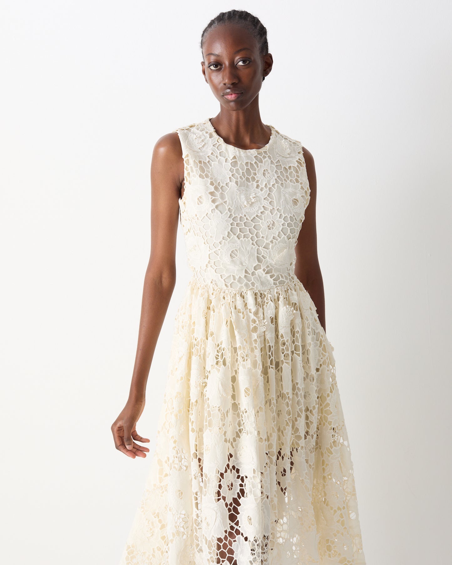 The Selma Midi Dress in Ivory