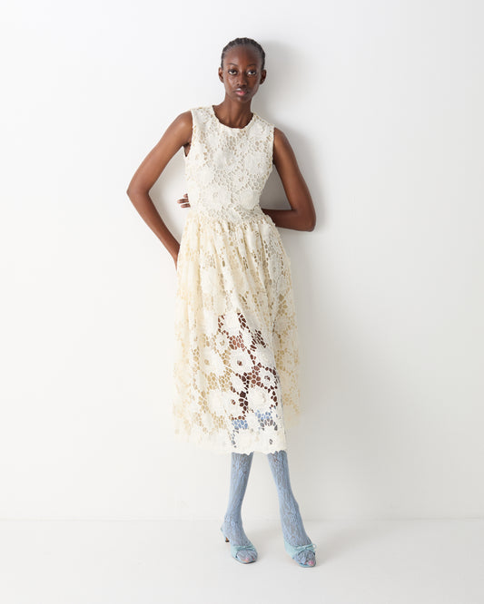 The Selma Midi Dress in Ivory