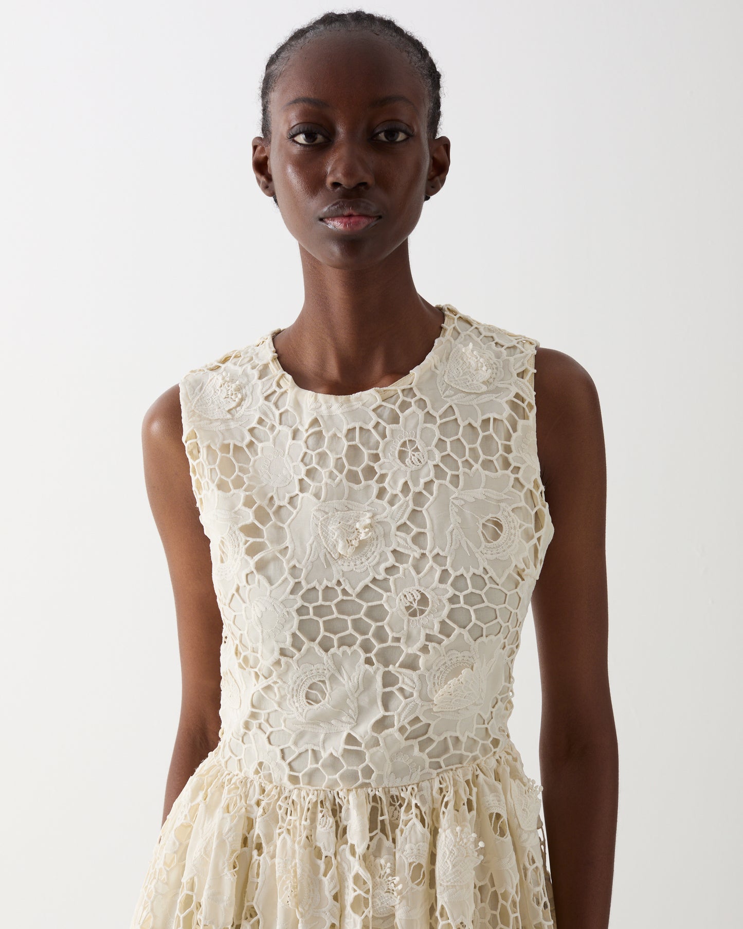 The Selma Midi Dress in Ivory