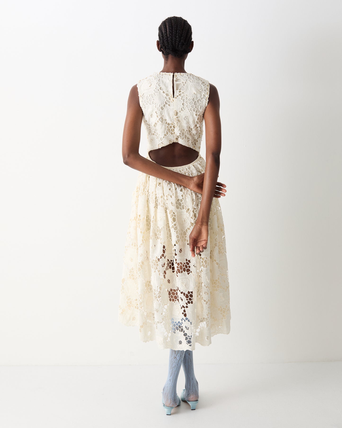 The Selma Midi Dress in Ivory