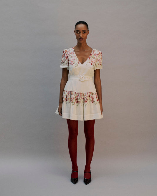 The Nola Mini Dress in the Garden Bloom Print
