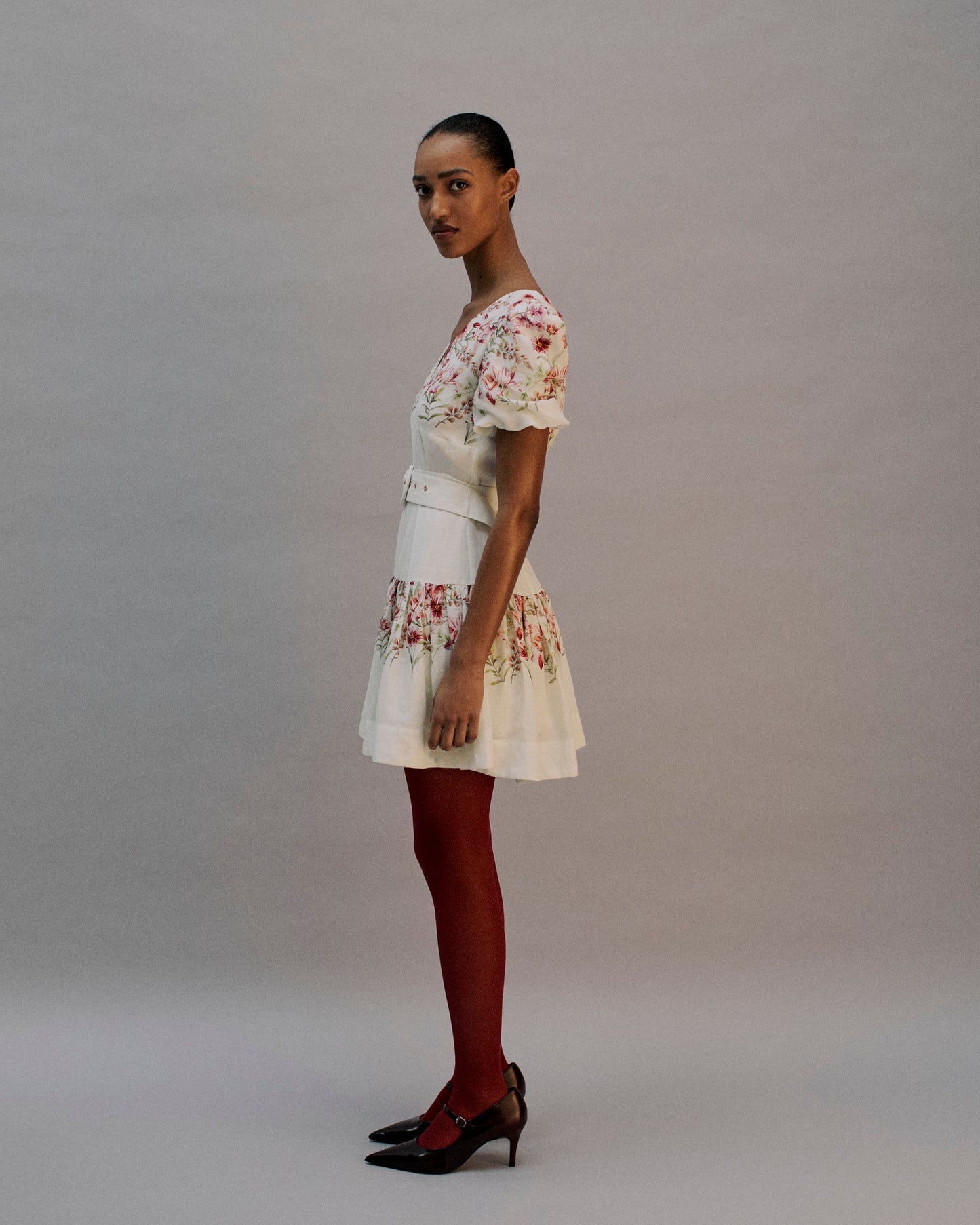 The Nola Mini Dress in the Garden Bloom Print