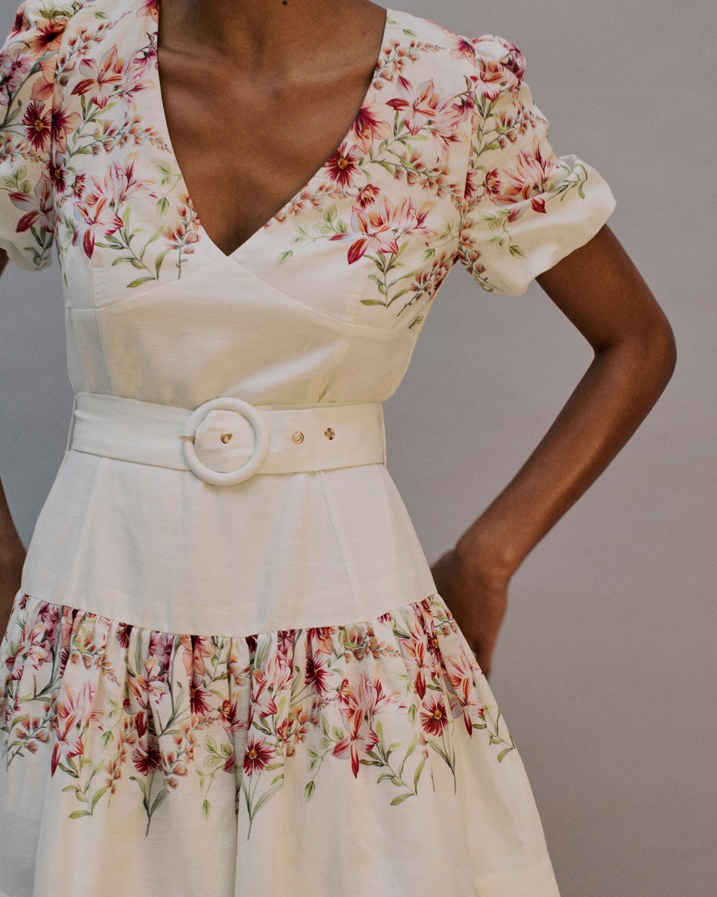 The Nola Mini Dress in the Garden Bloom Print