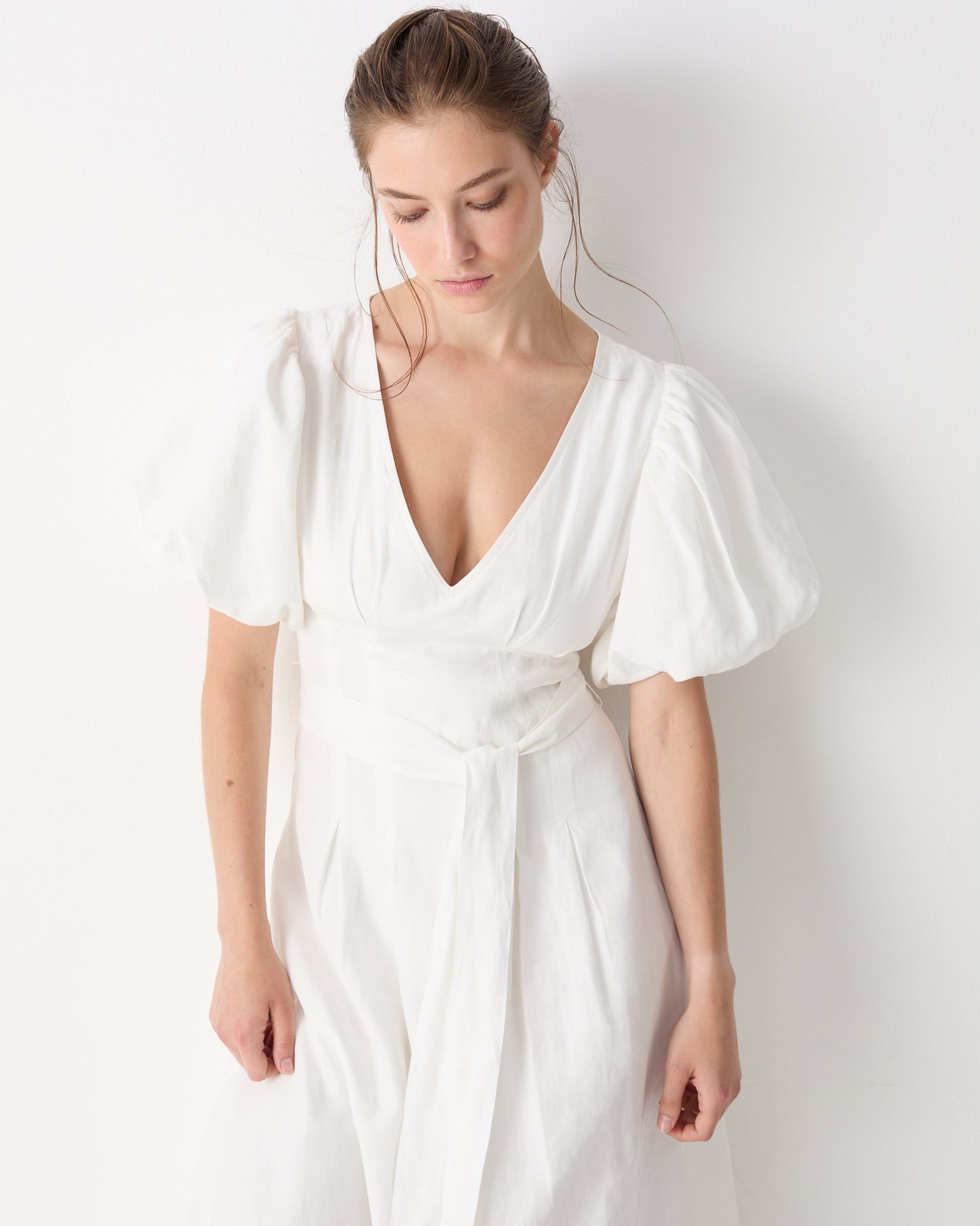 The Nadia Midi Dress in Ivory