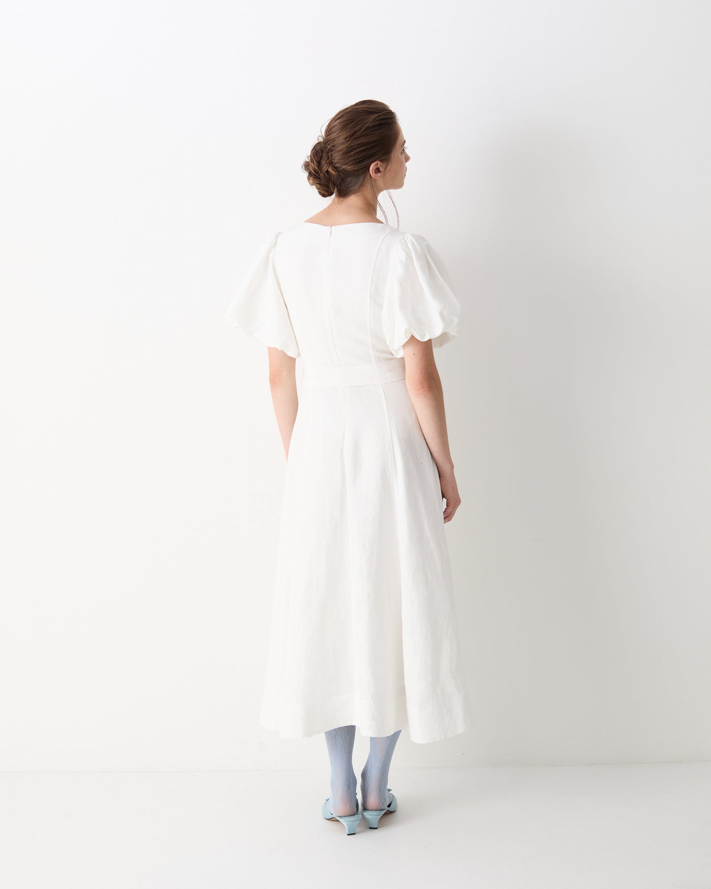 The Nadia Midi Dress in Ivory