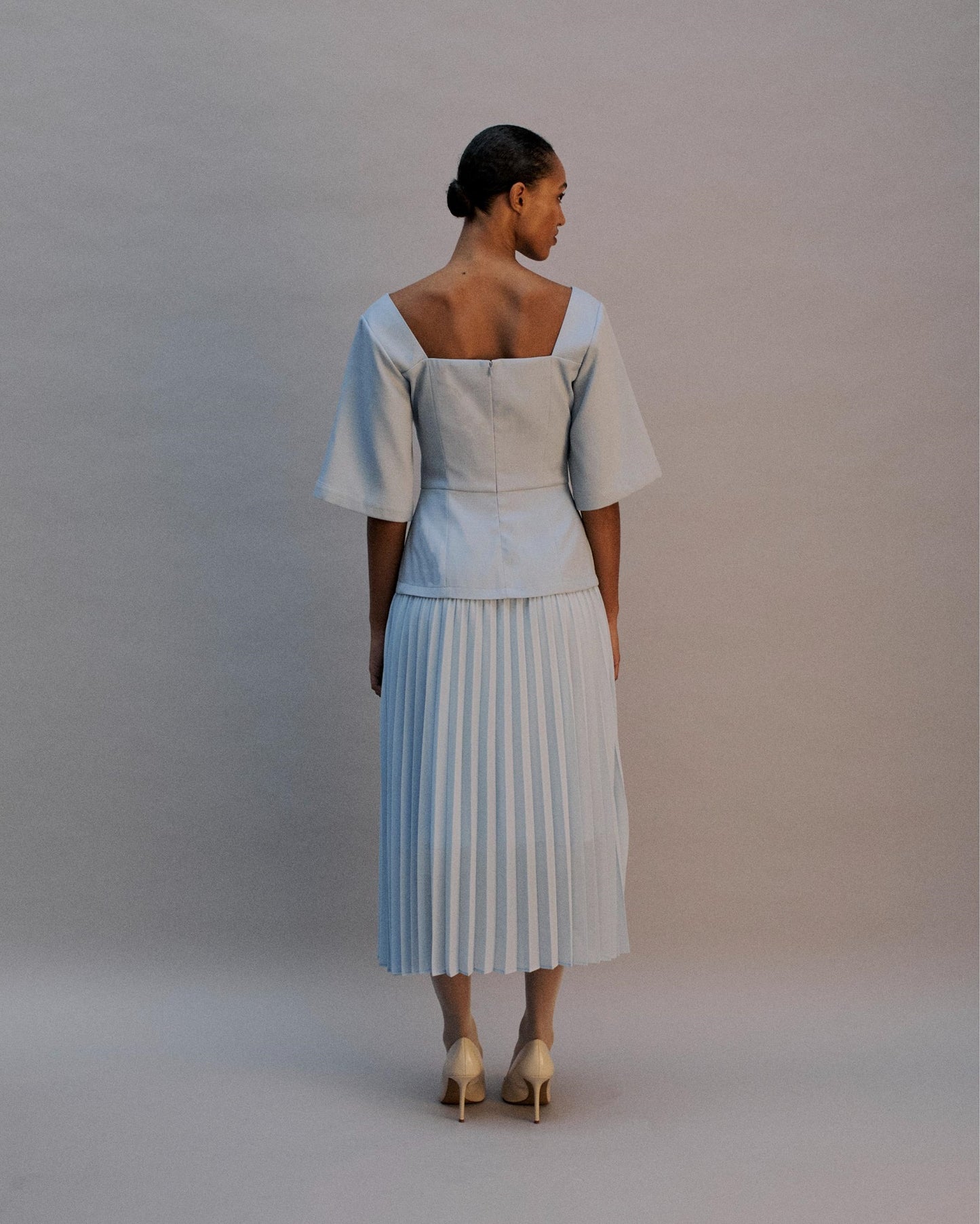 The Cora Midi Dress in Duckegg Blue