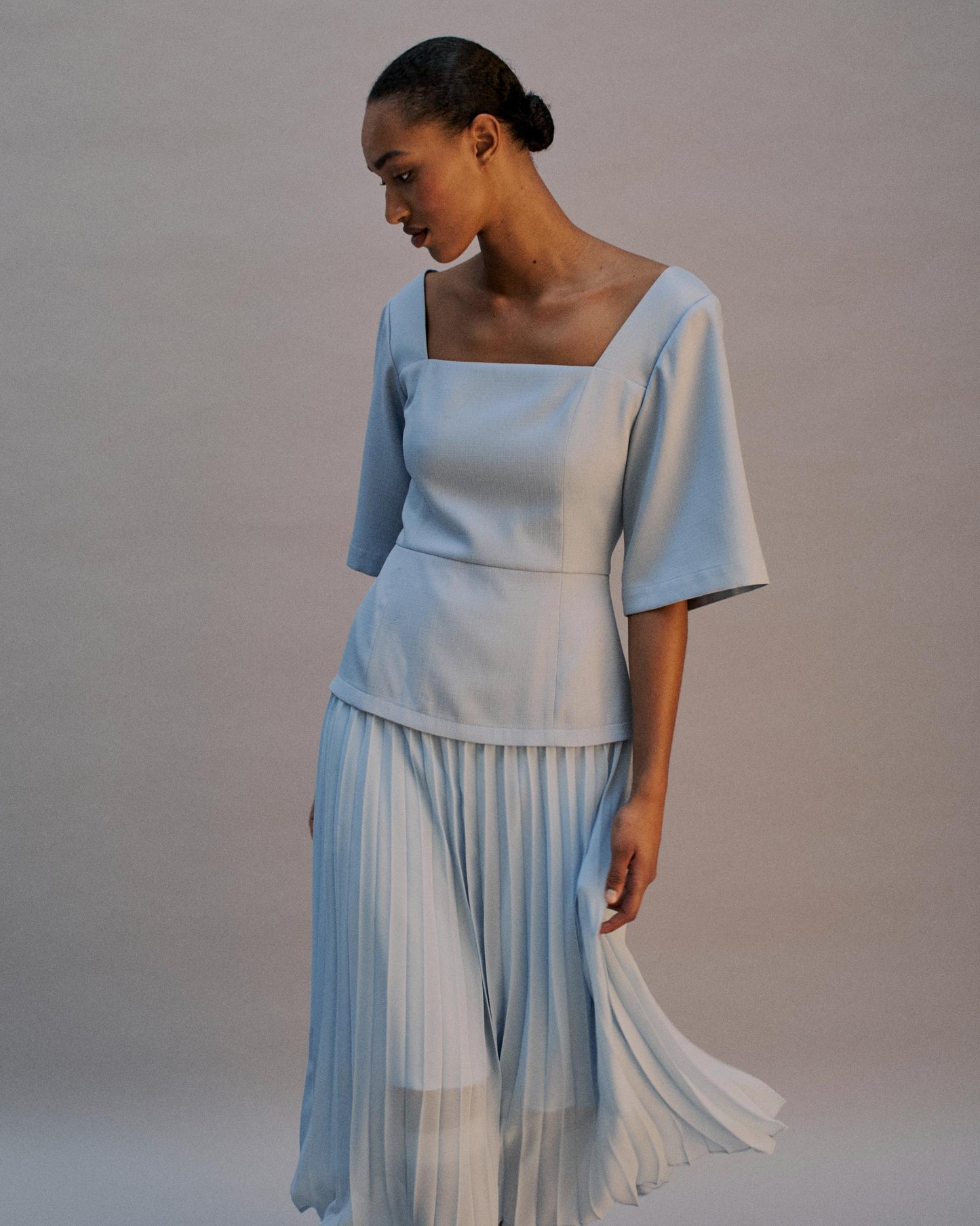 The Cora Midi Dress in Duckegg Blue