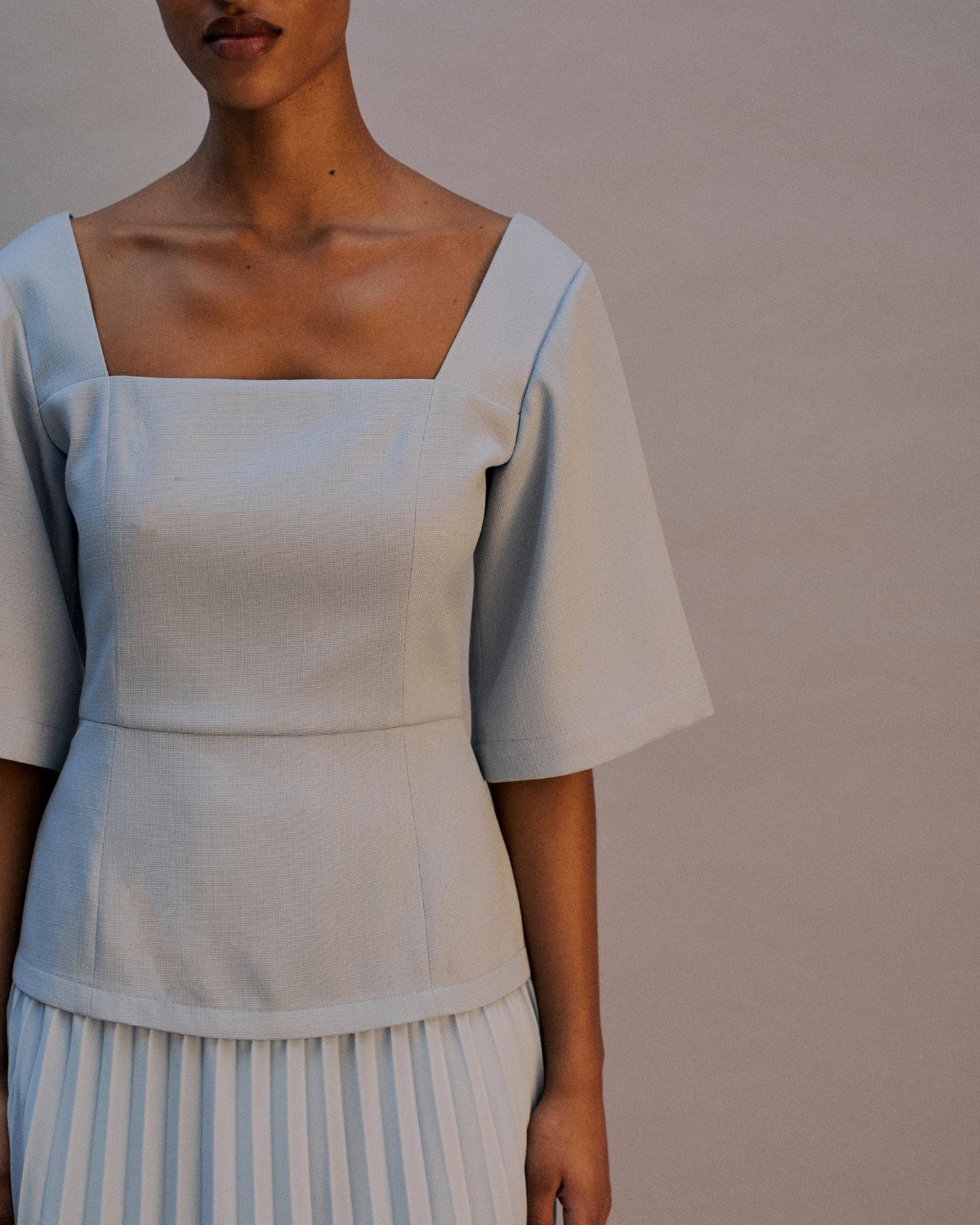 The Cora Midi Dress in Duckegg Blue