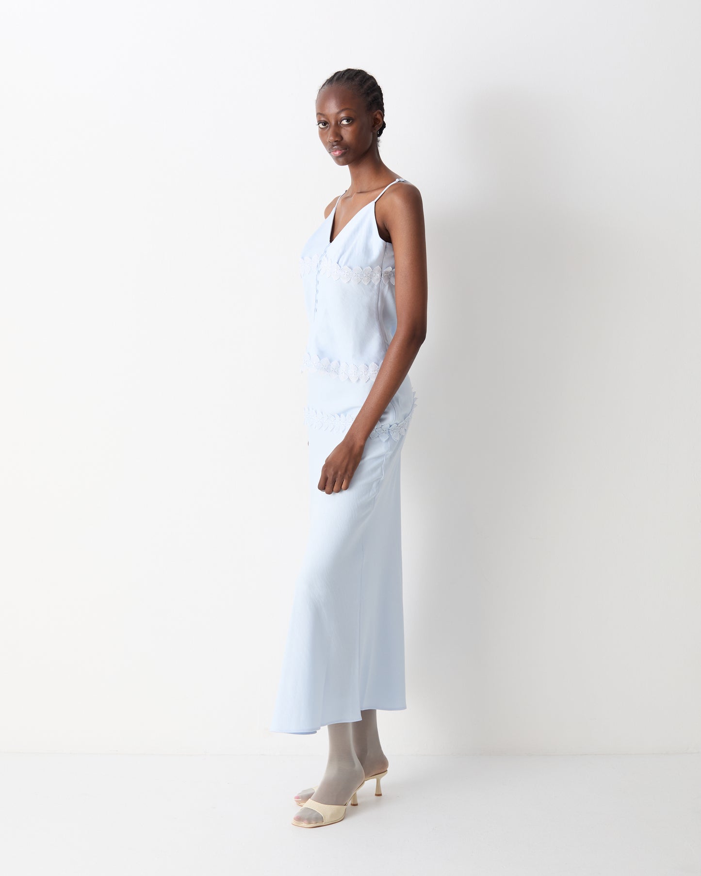 The Emilie Midi Skirt in Sea Foam