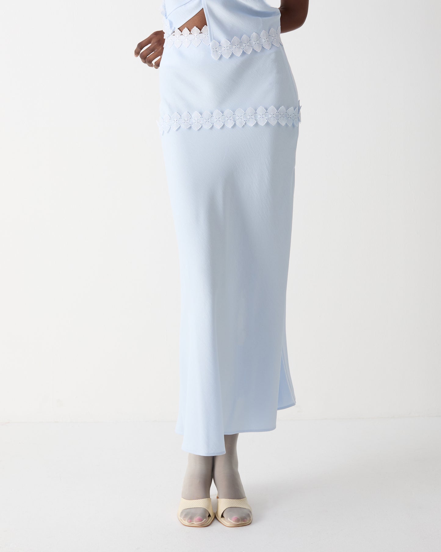 The Emilie Midi Skirt in Sea Foam