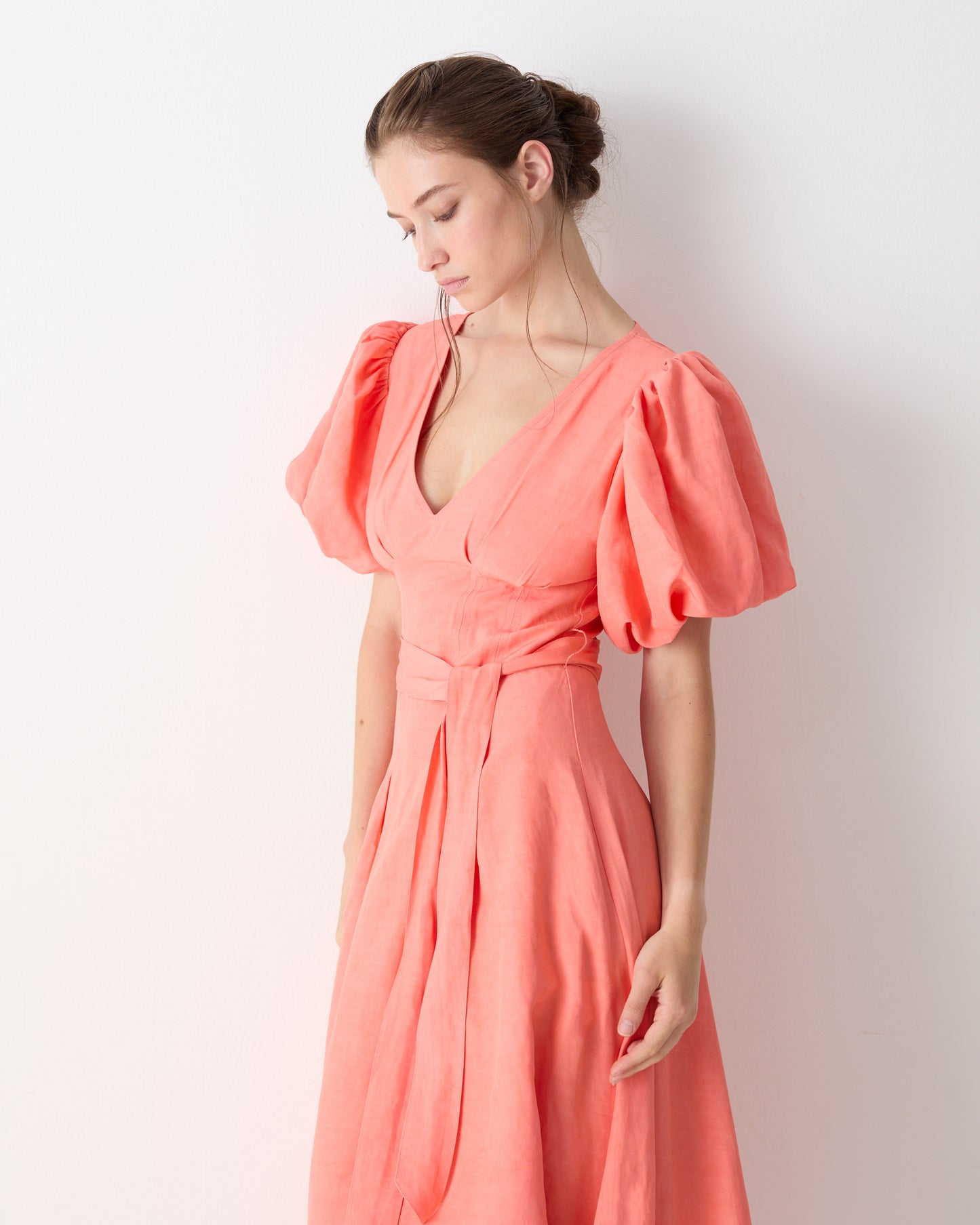 The Nadia Midi Dress in Apricot