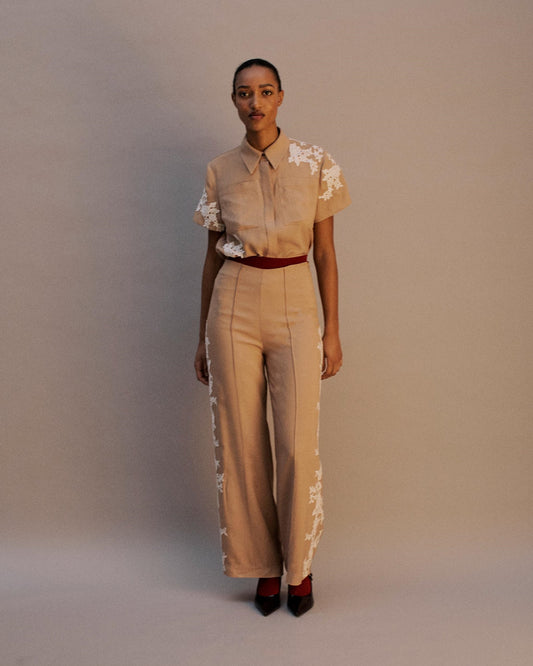 The Auguste Trouser in Biscuit