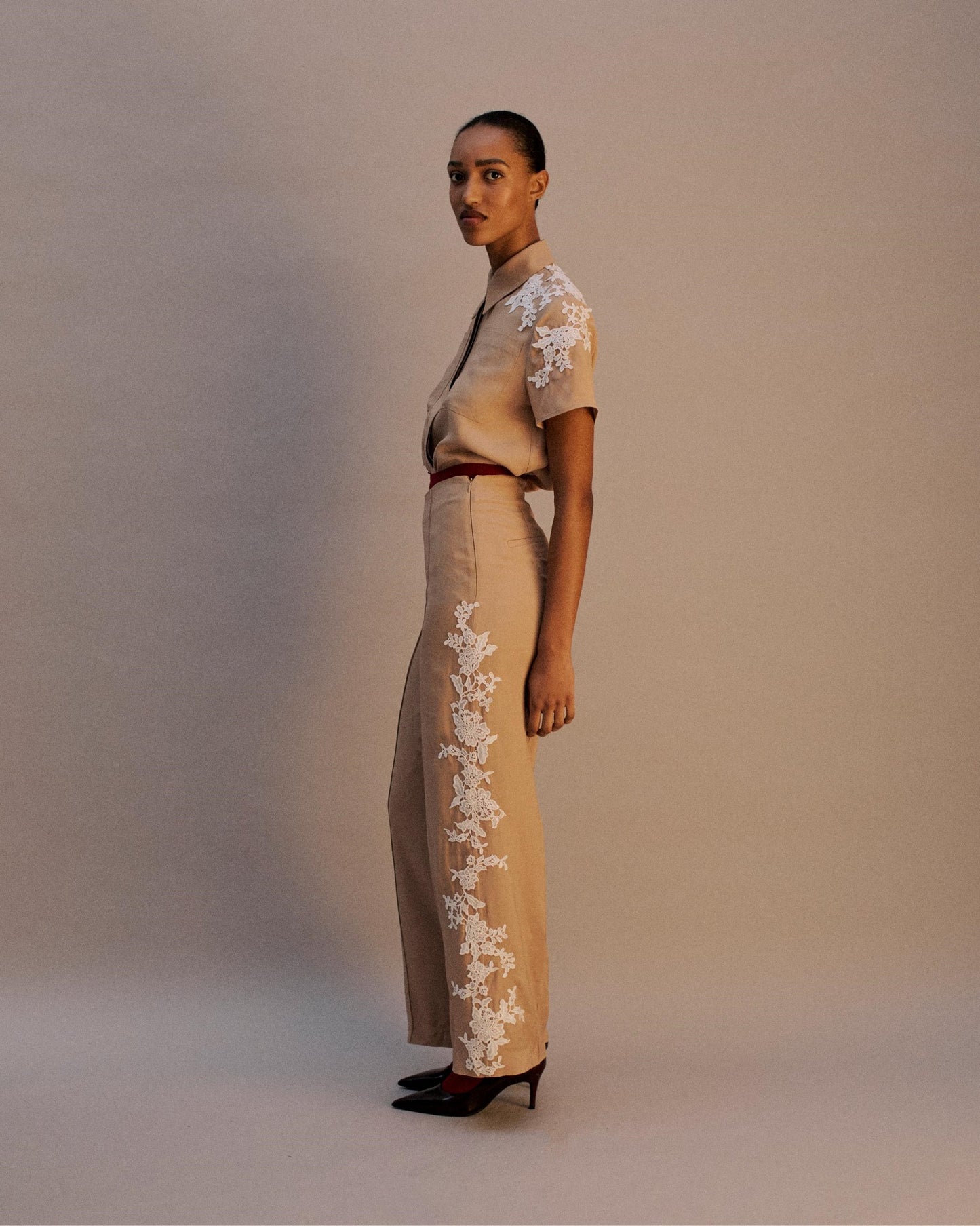 The Auguste Trouser in Biscuit