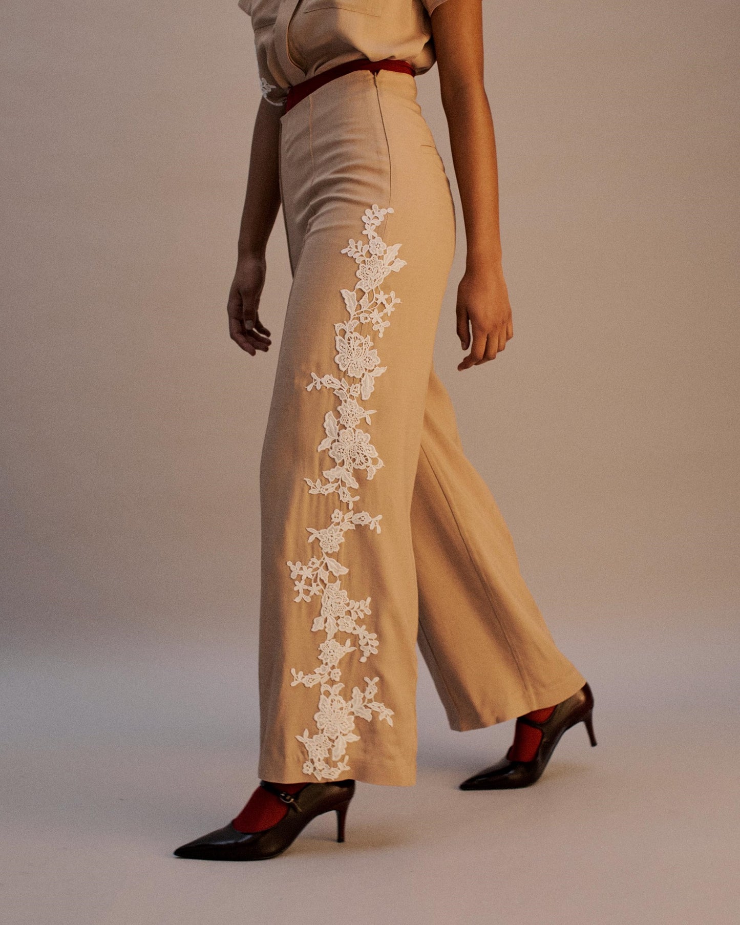 The Auguste Trouser in Biscuit