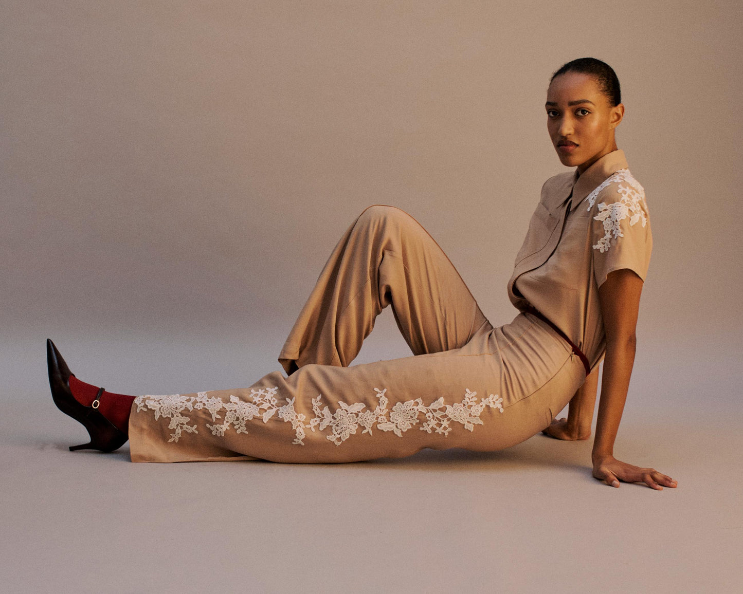 The Auguste Trouser in Biscuit