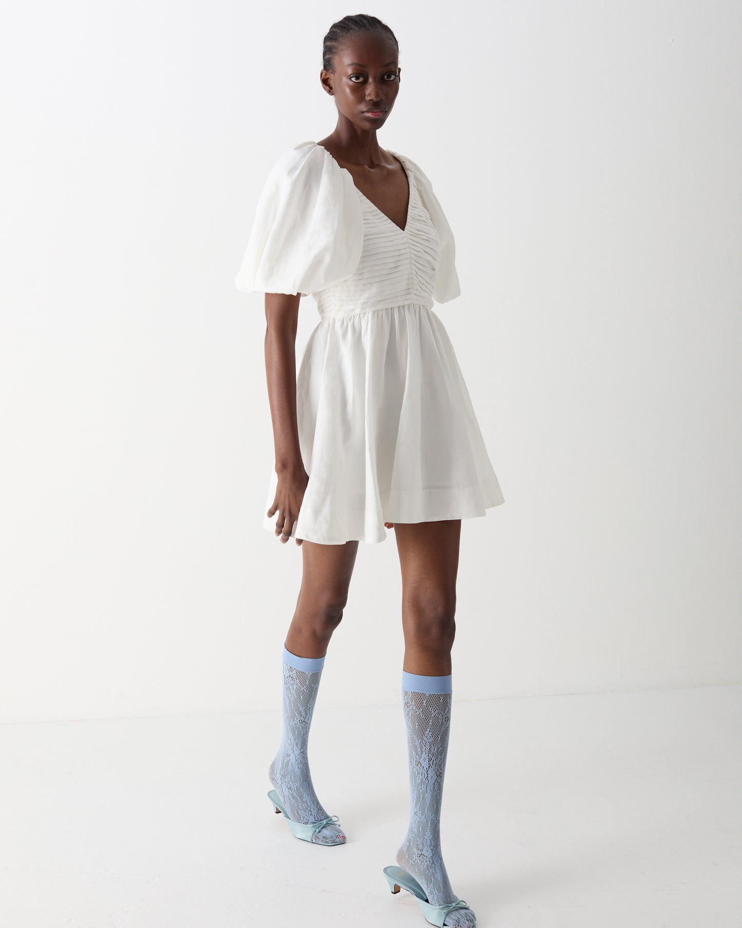 The Honna Mini Dress in Ivory