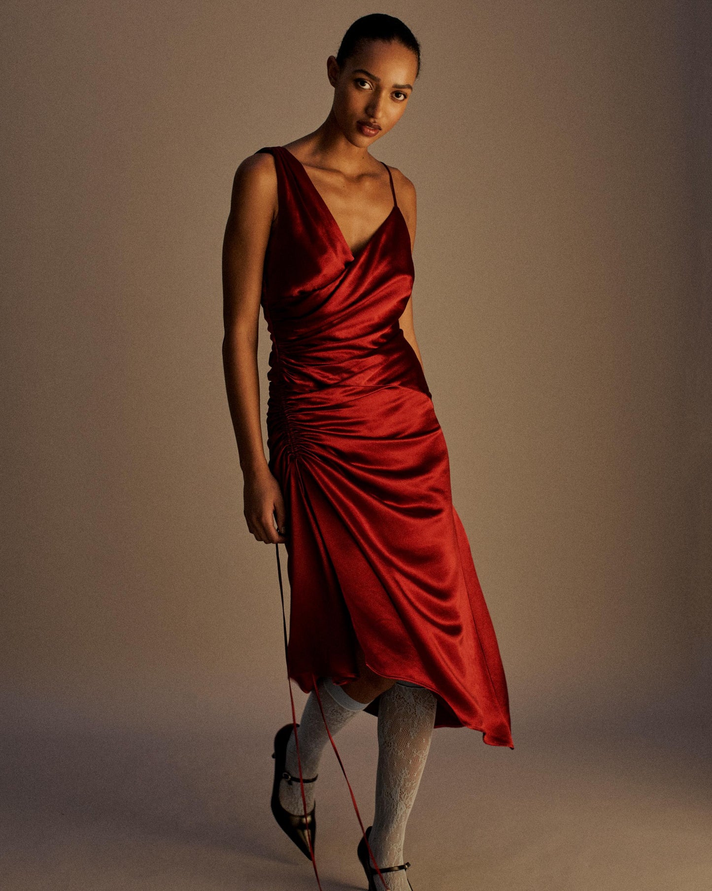 The Aphrodite Midi Dress in Cherry