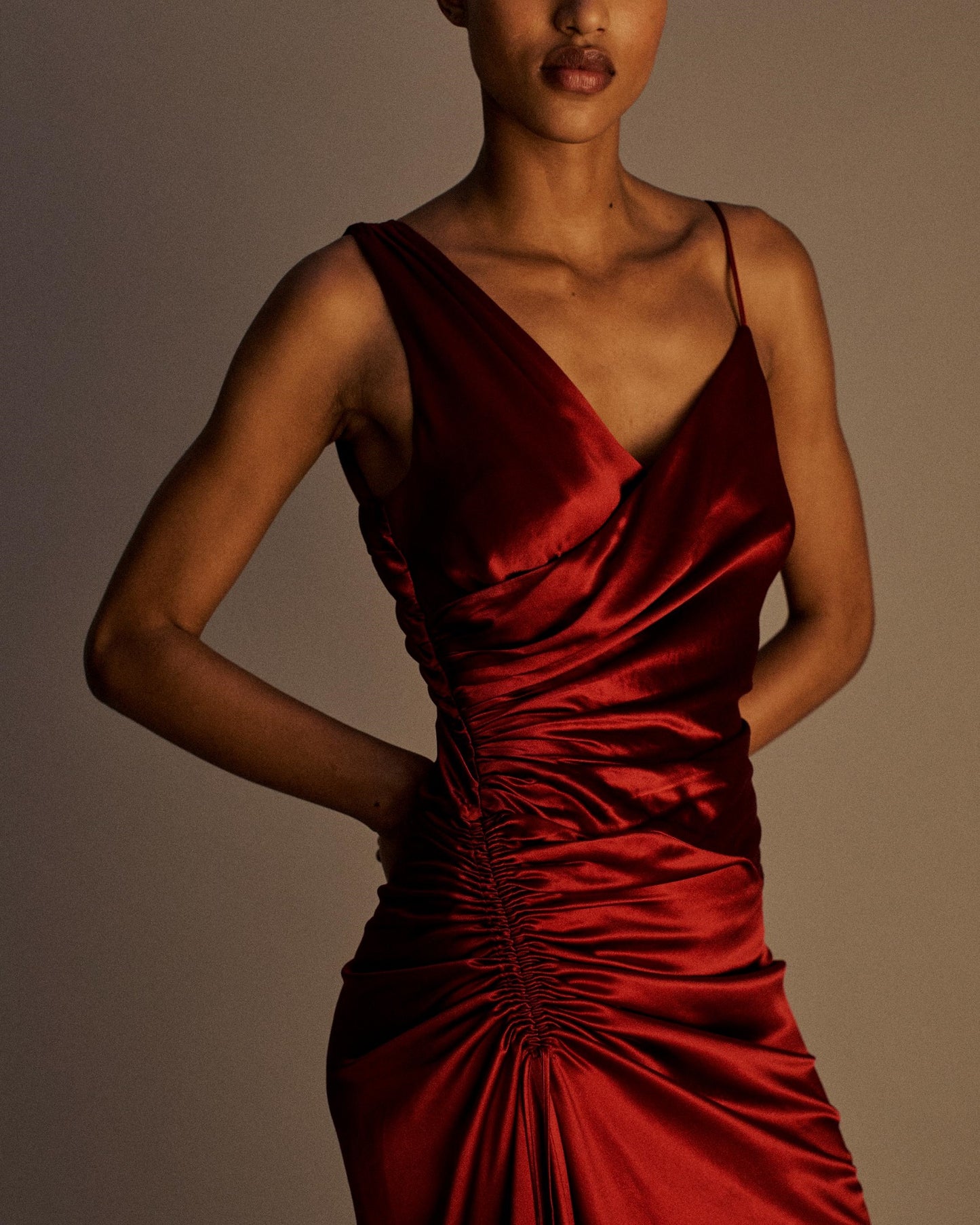 The Aphrodite Midi Dress in Cherry