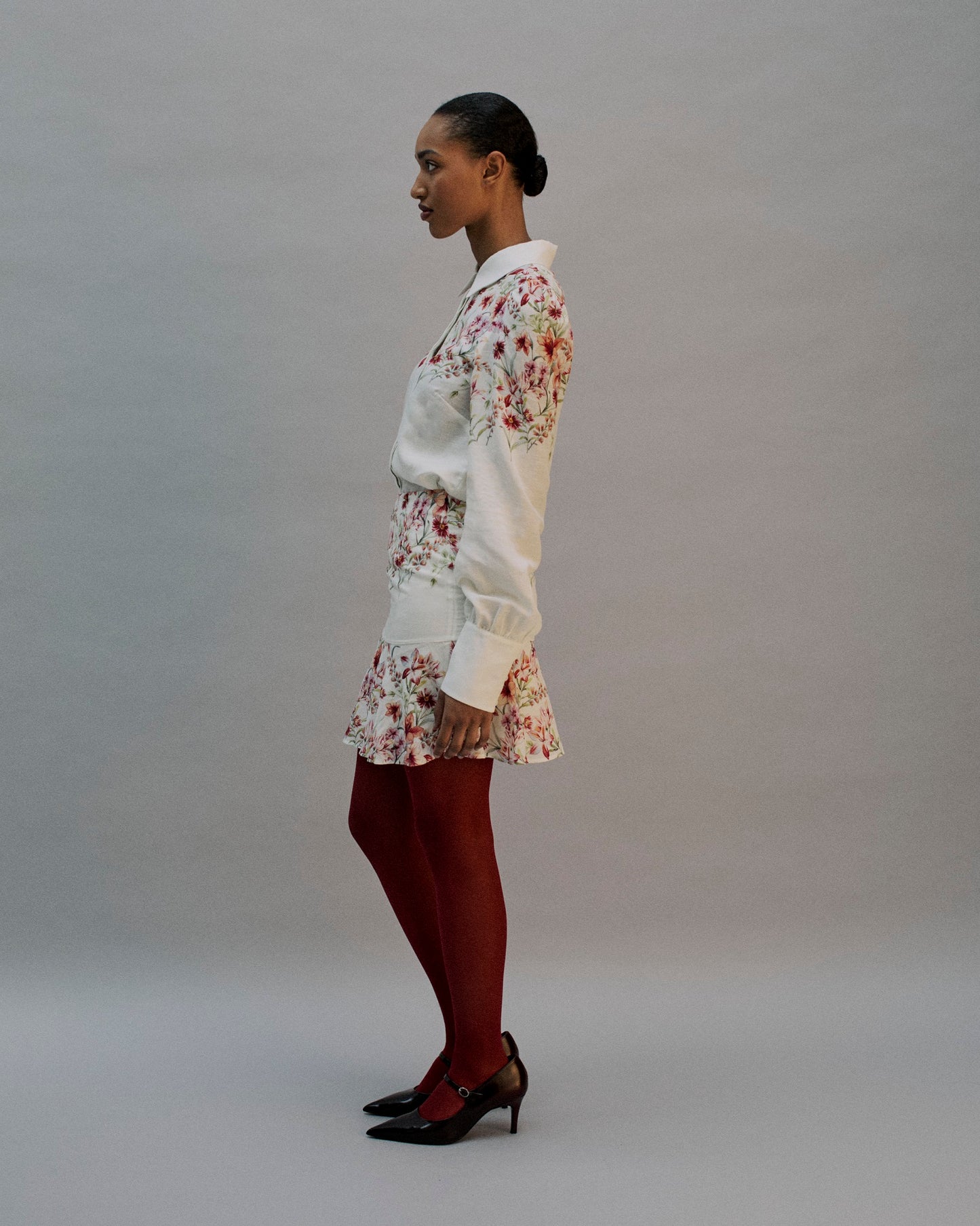 The Hailey Mini Skirt in The Garden Bloom Print